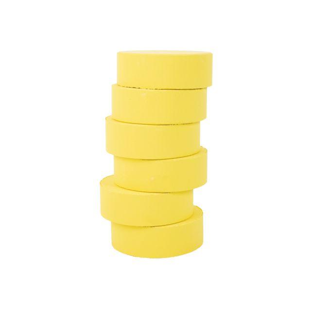Colour pucks 57mm, light yellow 6/pc