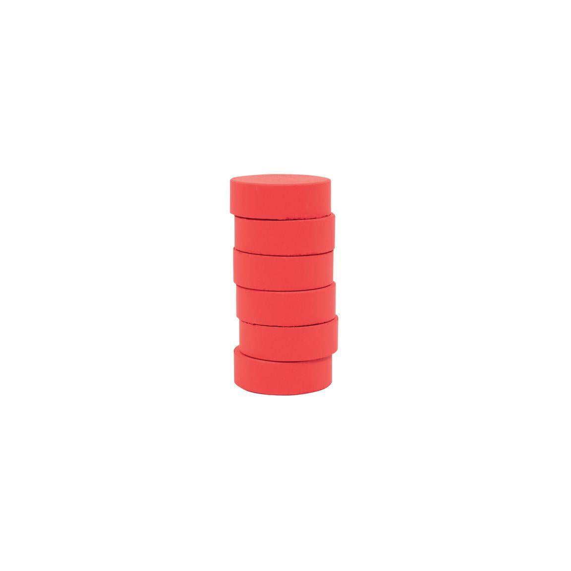Colour pucks 57mm, red 6/pc