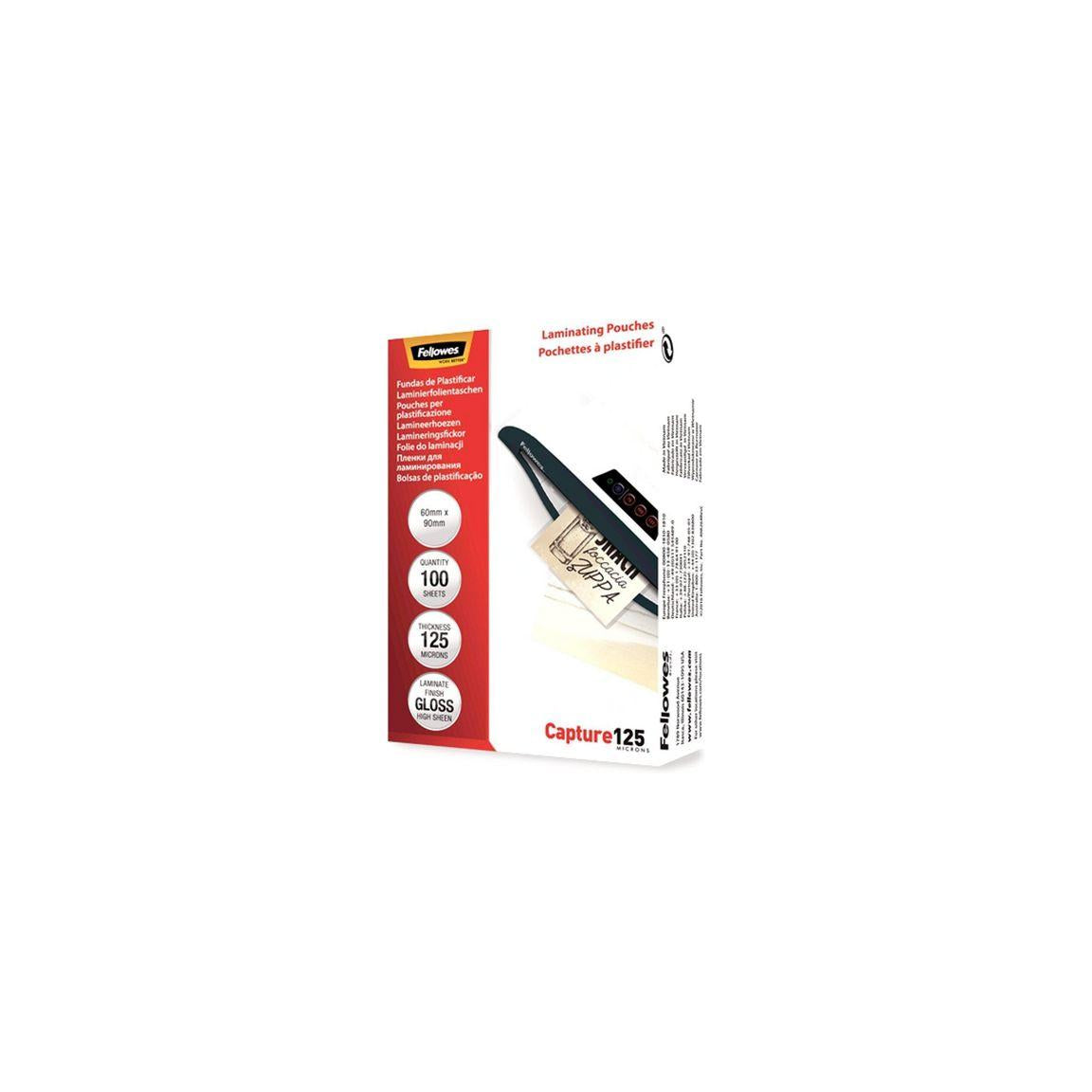 Laminate FELLOWES 60x90mm 125mic 100/fp