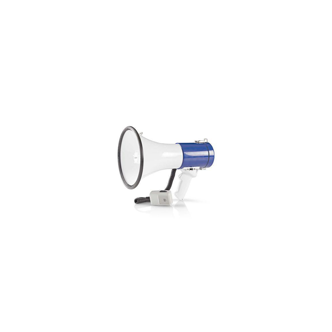 Megaphone NEDIS 25W 1500m range white/blue