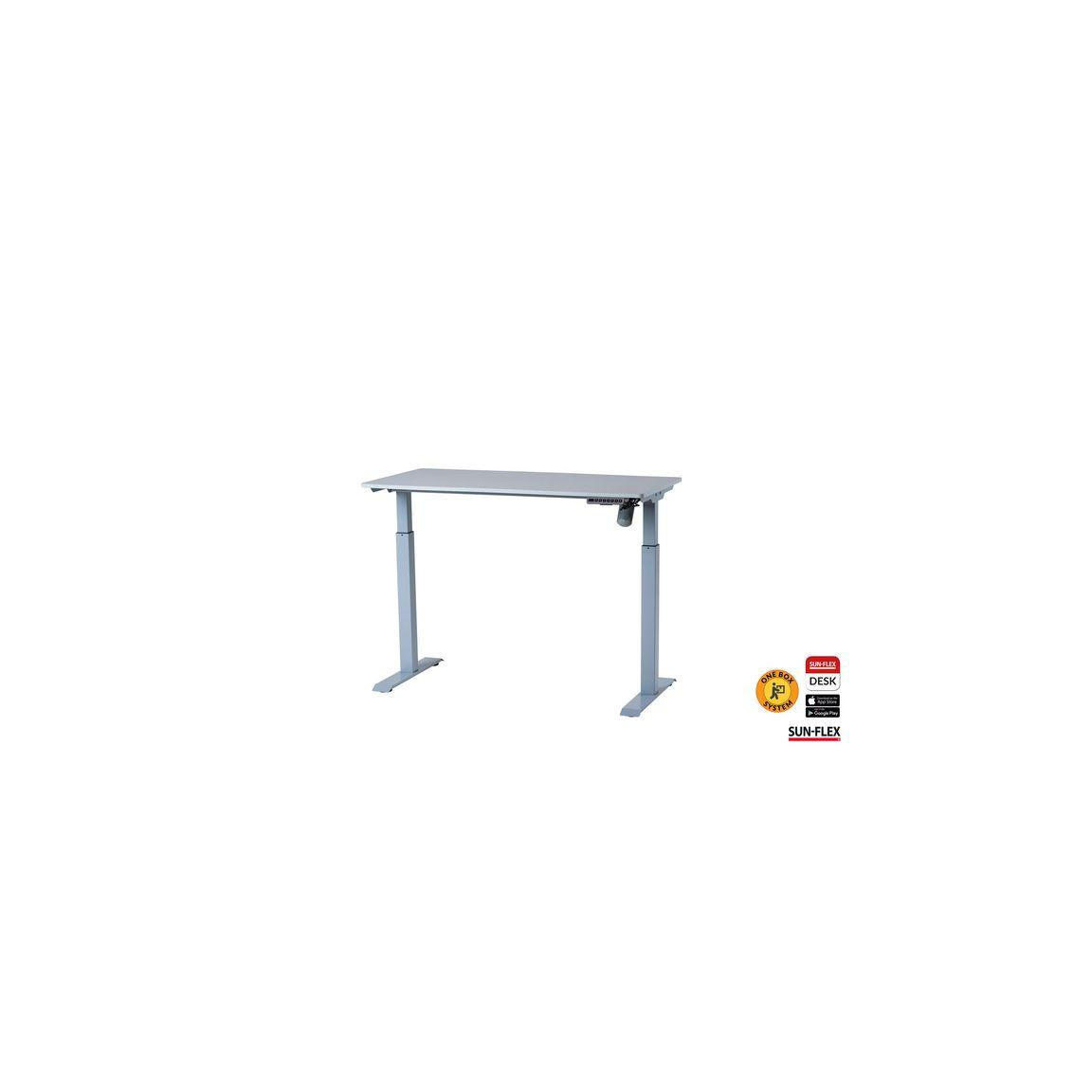 SUN-FLEX height adjustable table 120x60cm grey