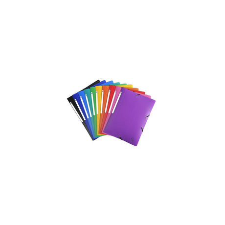 Rubber band folder 3 flap A4 PP sorted