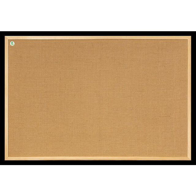 Notice board fabric with wooden frame 90x60cm