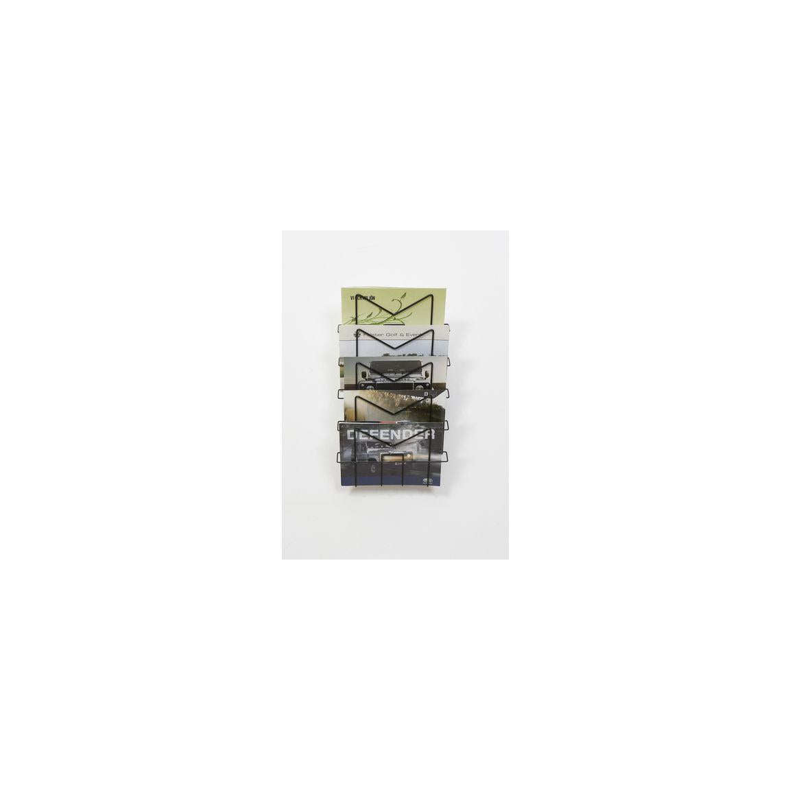 Brochure stand A4 landscape 5 compartments black