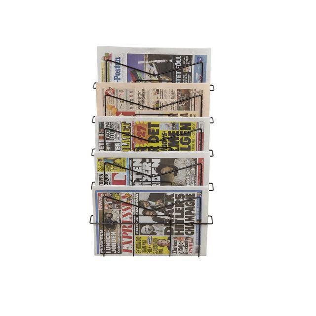 Magazine rack 5 compartments black