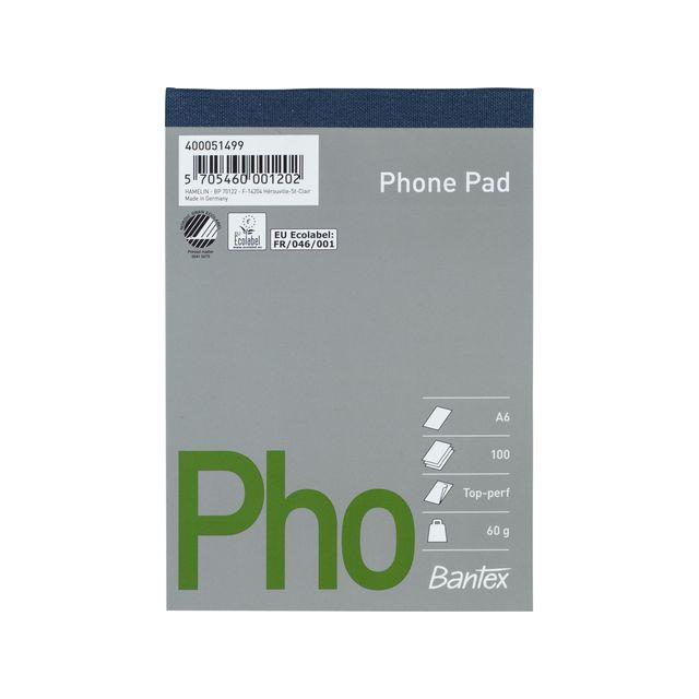 Telephone pad BANTEX A6 100 sheets olinj