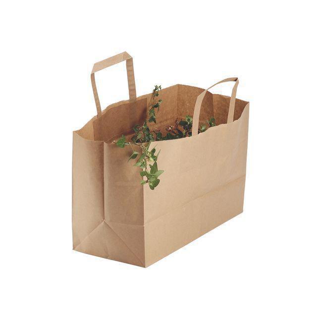 Carrier bag paper flat 17l brown 250/pack