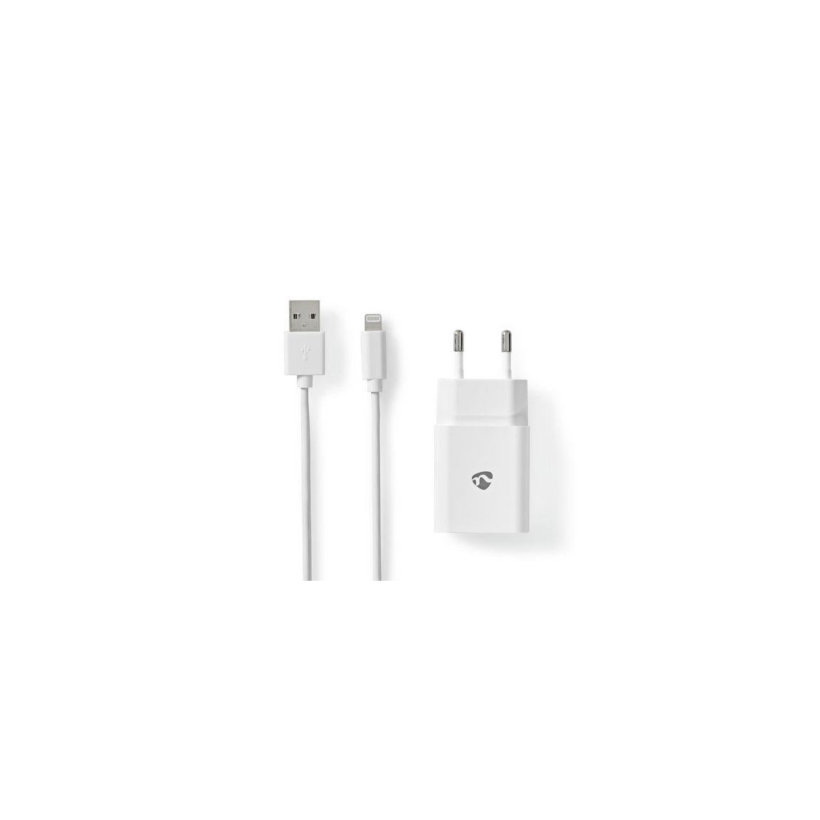 Wall charger NEDIS 2.4 A Lightn. 1m white