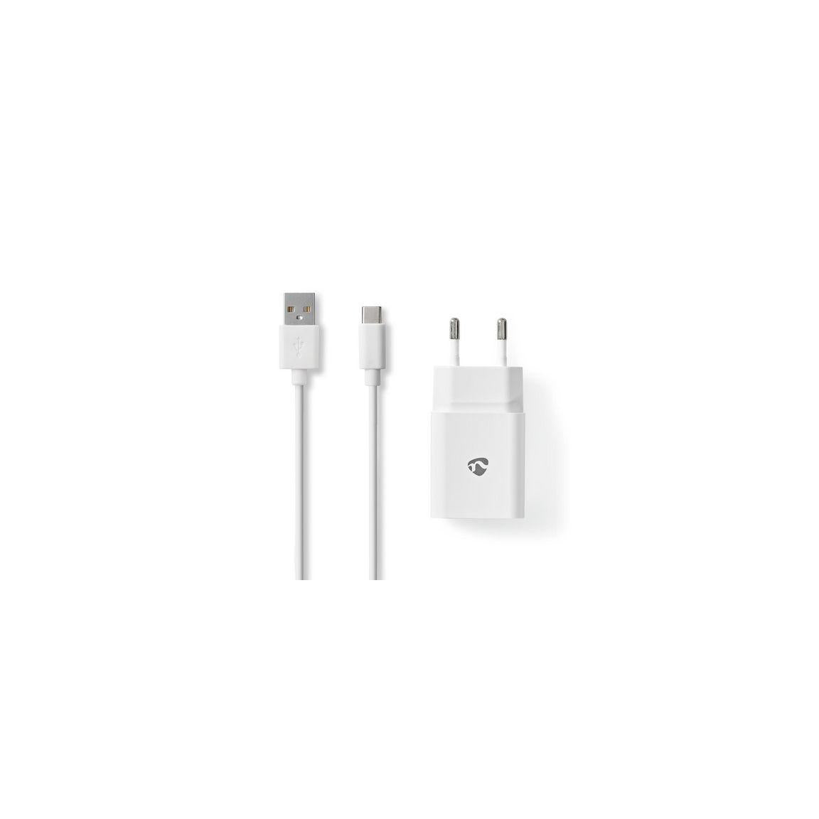 Wall charger NEDIS 2.4 A USB-C 1m white
