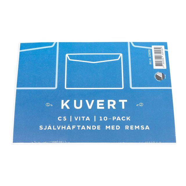 Envelope Consumer C5 80g White Strip 10/pack