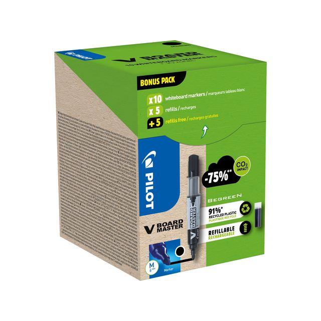 Whiteboard pen PILOT GP black 10+10/pack