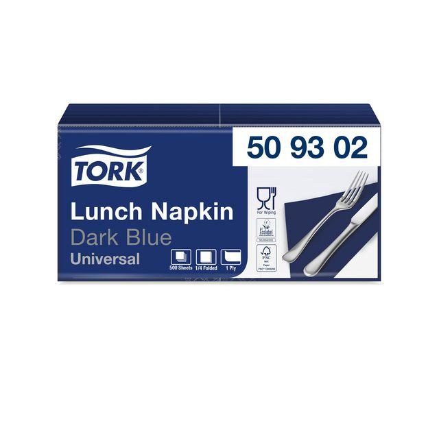 Napkin TORK 1/4-weight 1-ply w.blue 500/pack