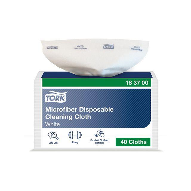 Microfibre cloth TORK 29,5x34cm white 40/pack