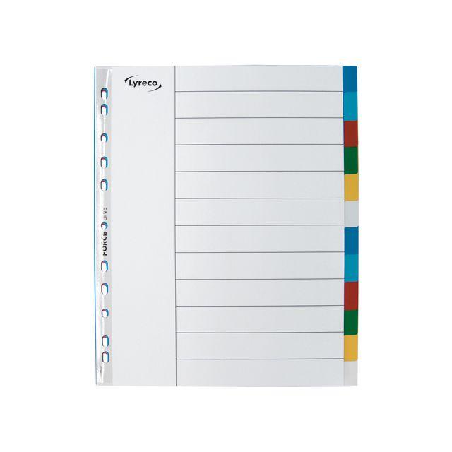 LYRECO A4+ PP 12-page colour plastic index