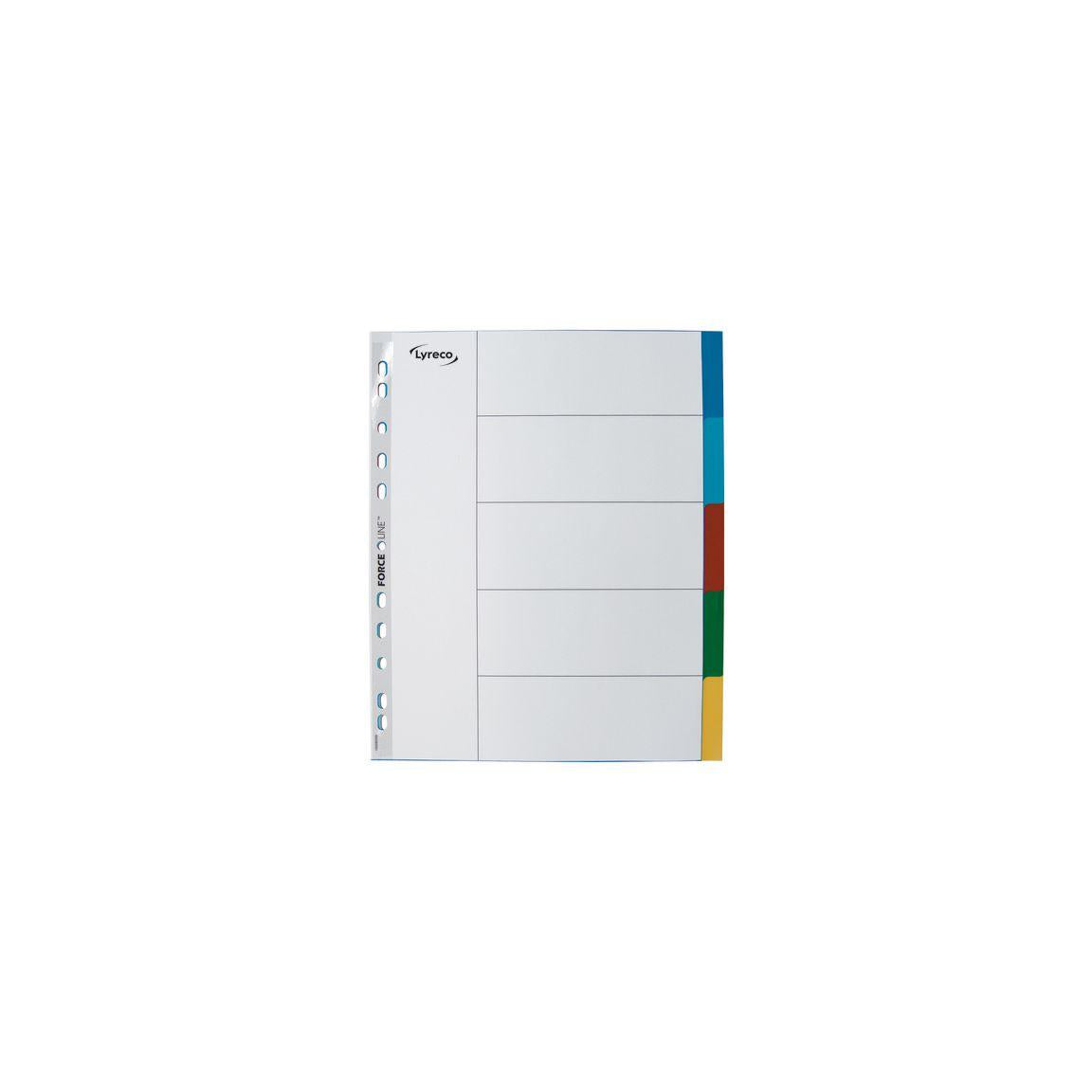 LYRECO A4+ PP 5-tab colour plastic index