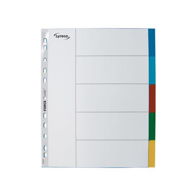 LYRECO A4+ PP 5-tab colour plastic index