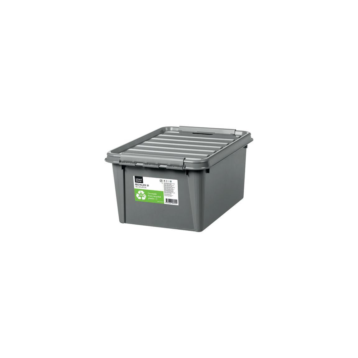 Plastic box SMARTSTORE ECO 32L w.lid grey