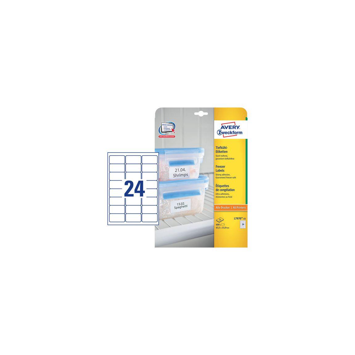 Label AVERY Freezer 63.5x33.9mm 600/fp