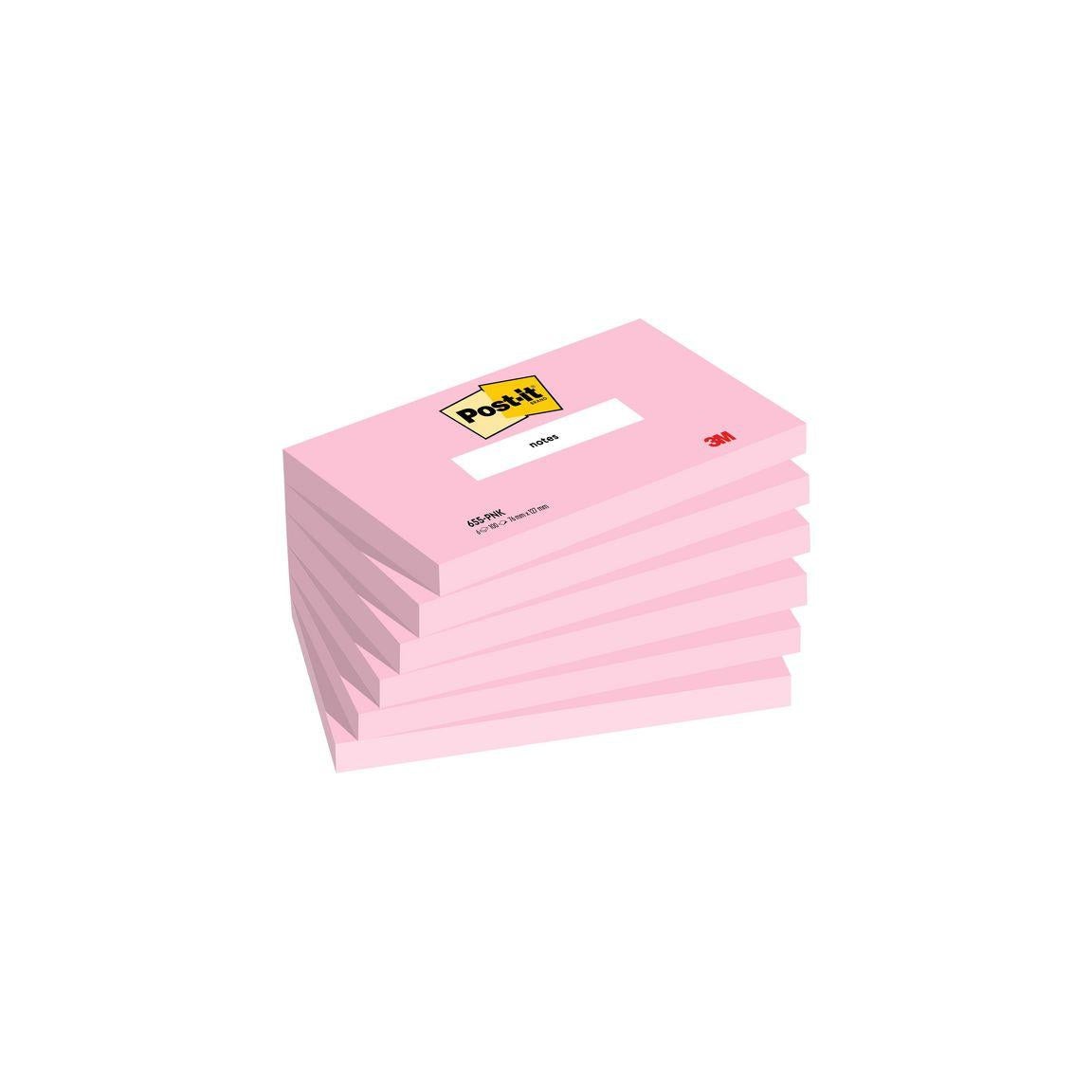 Notes POST-IT SS 76x127mm pink 6/pc