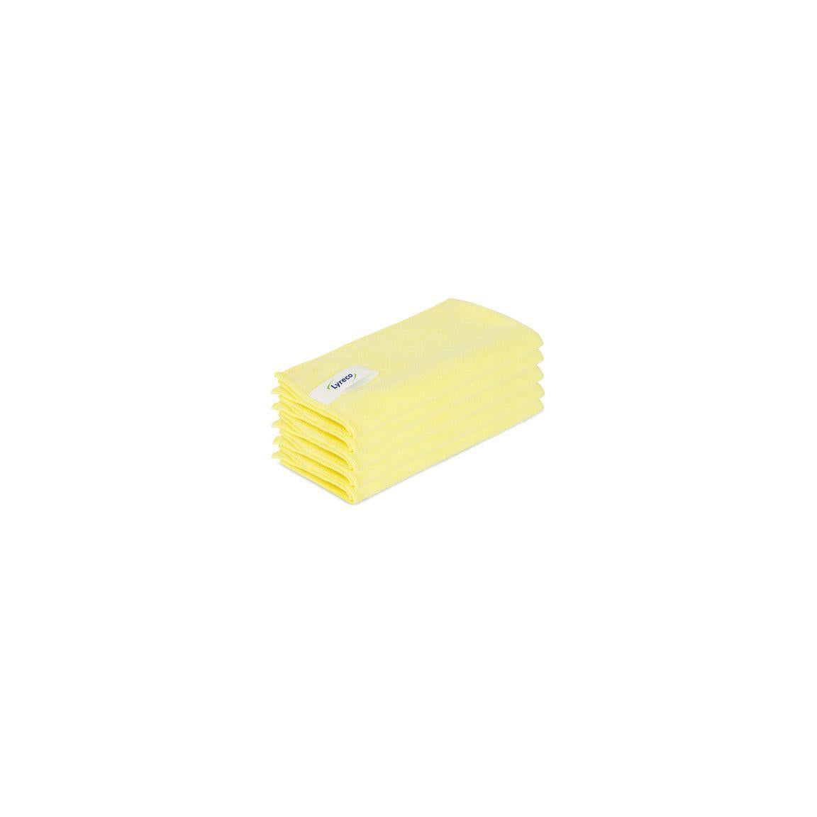 Microfibre cloth LYRECO P 40x40cm yellow 5/pack