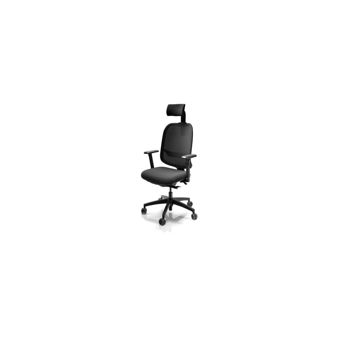 MESH office chair with armrest/headrest black