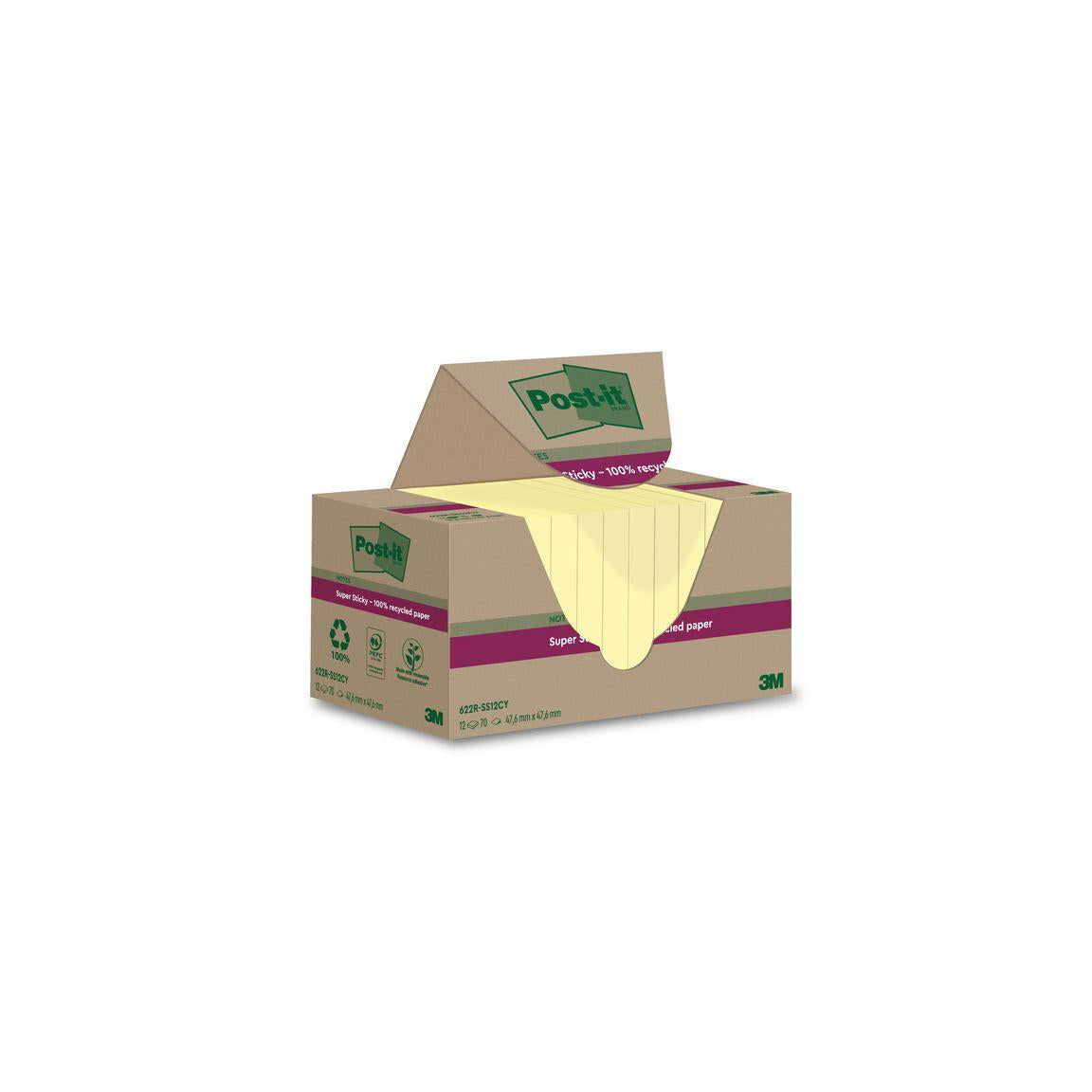 Notes POST-IT SS47,6x47,6mm re yellow 12/pc