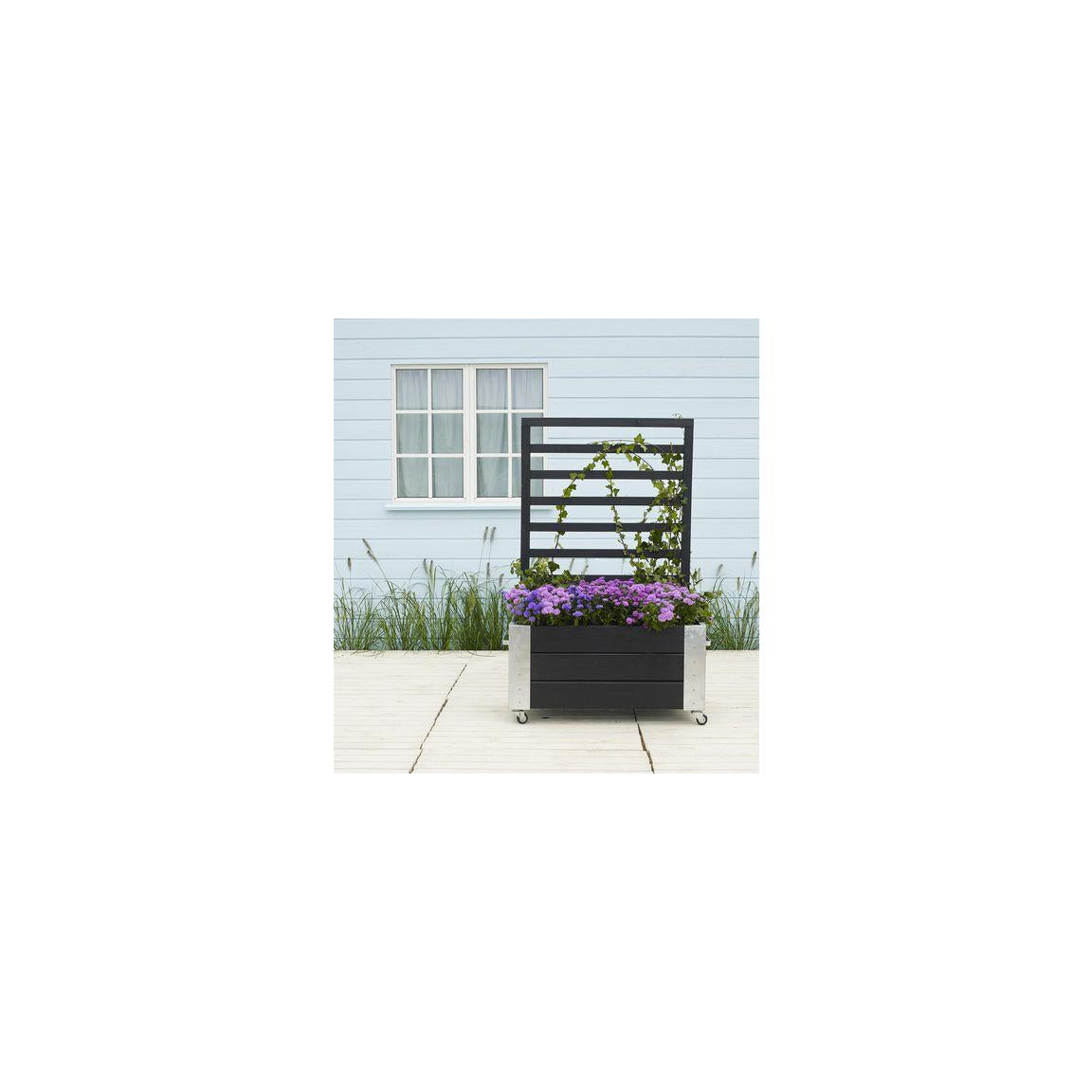 Flower box CUBIC w/Split 50x130x87 black