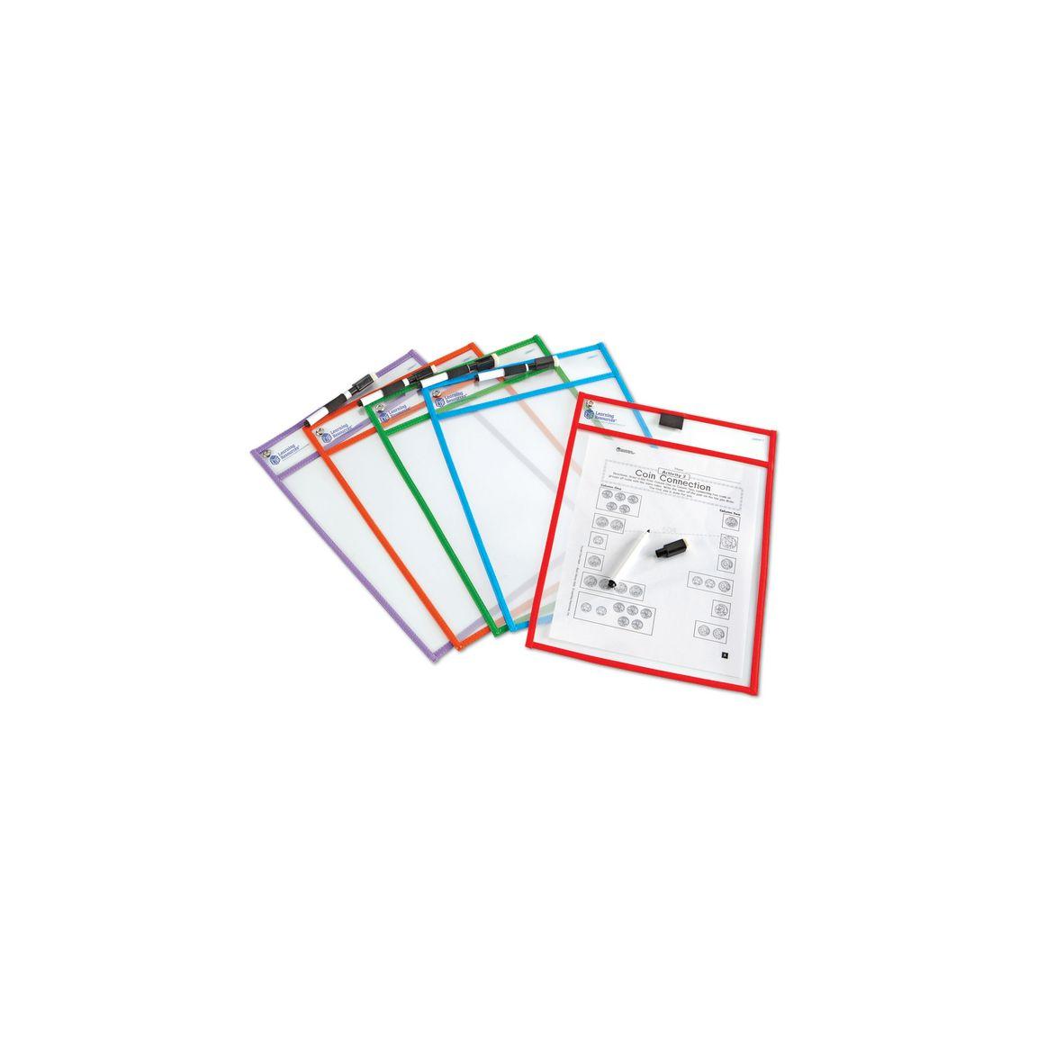 Write & Erase plastic pocket 5/pc