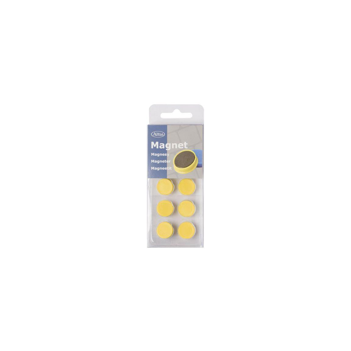Magnet 16mm yellow 10/pack