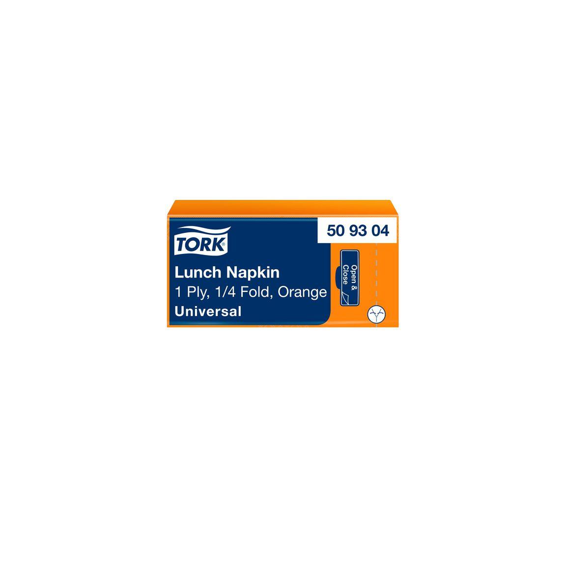 Napkin TORK Lunch 1-ply orange 500/pack