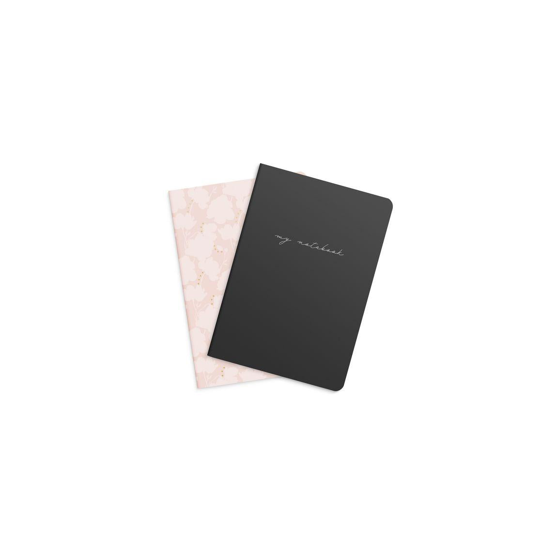 Ant.bok BURDE floral/black A5 2 pack