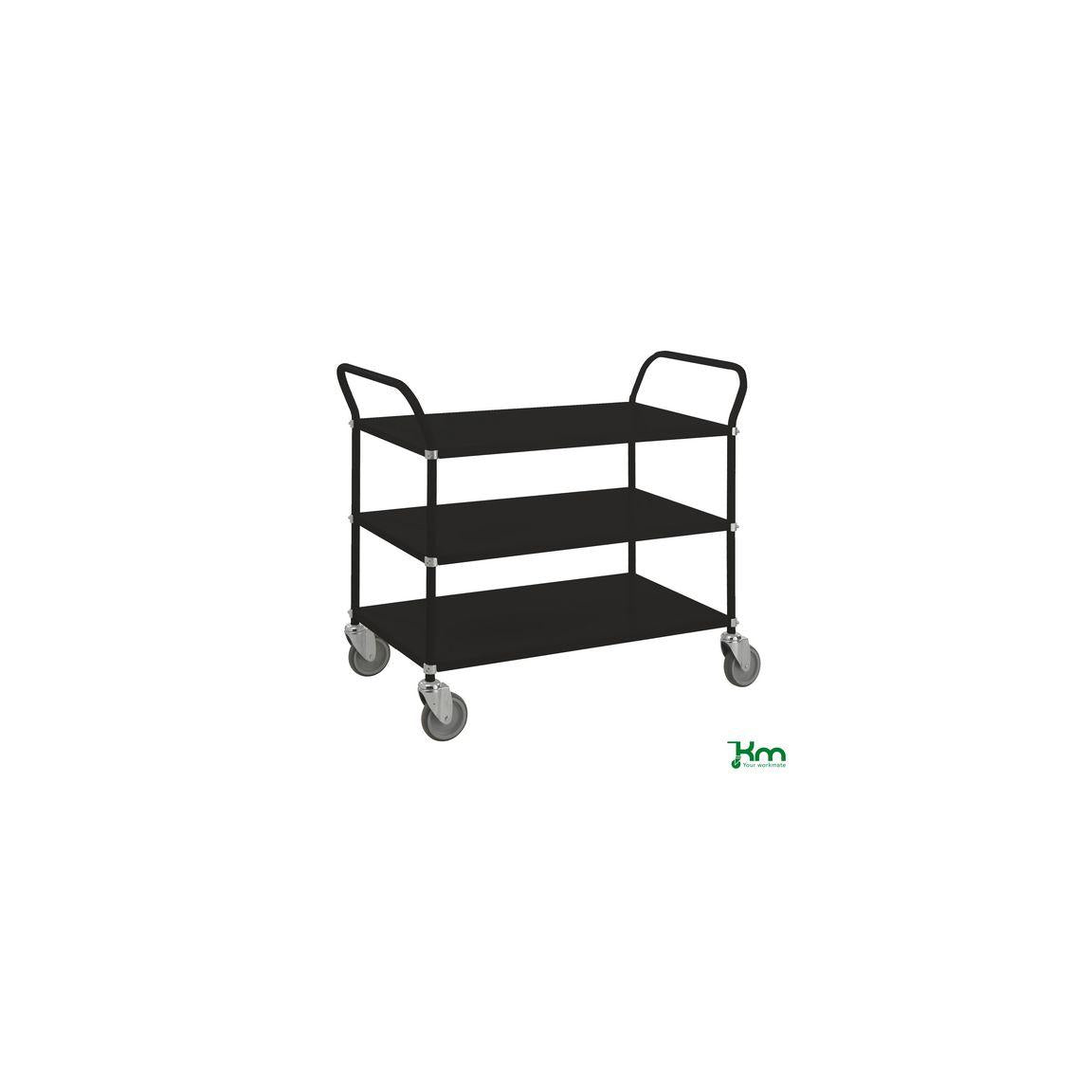 Table trolley 3 shelves black