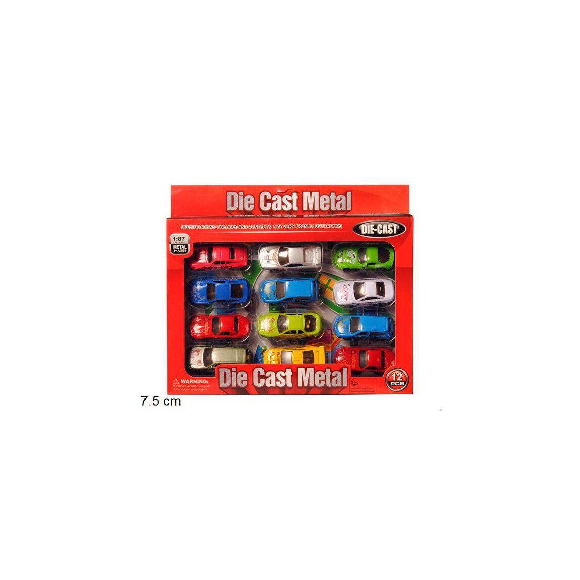 Metal cars 12/pack