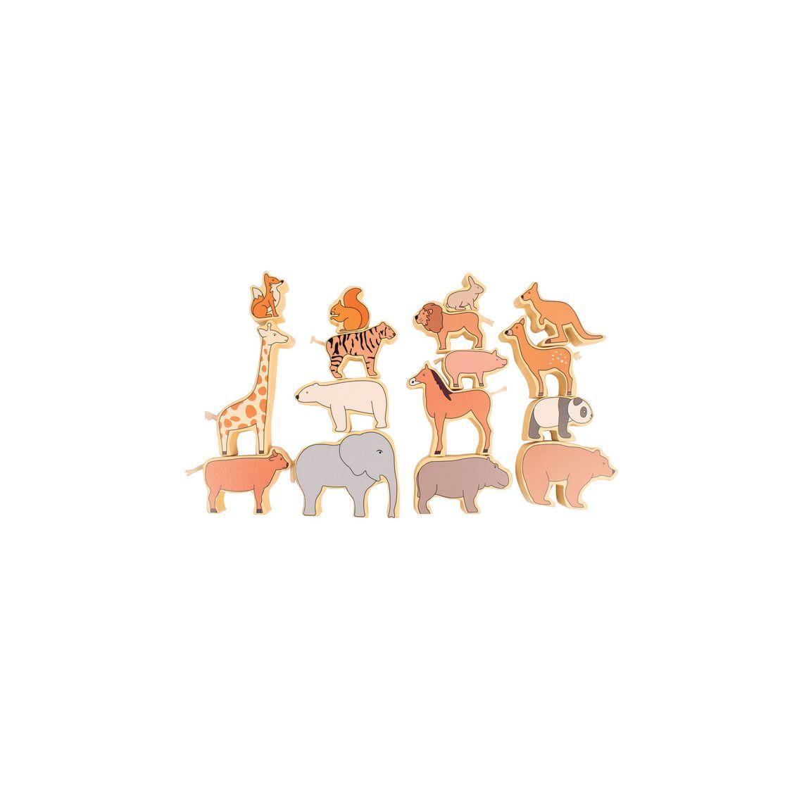 Buildable wooden animals 16/pack