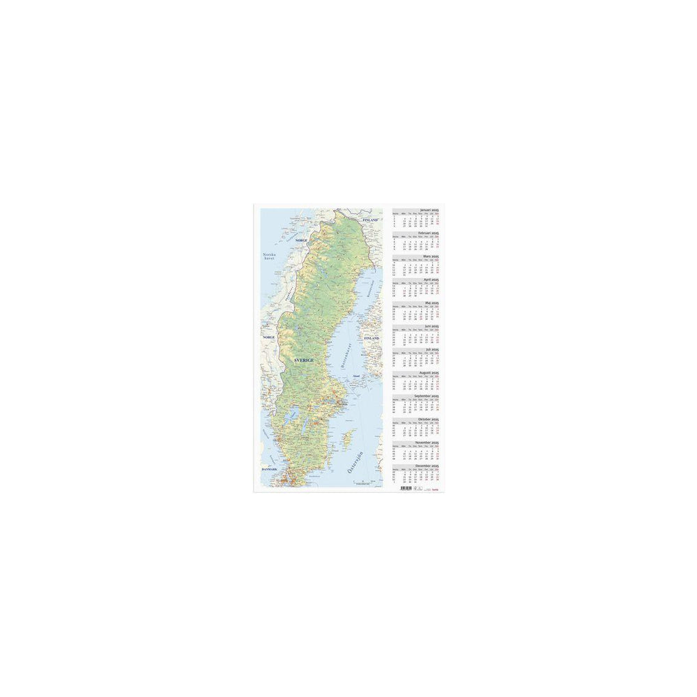 Wall map of Sweden 2025