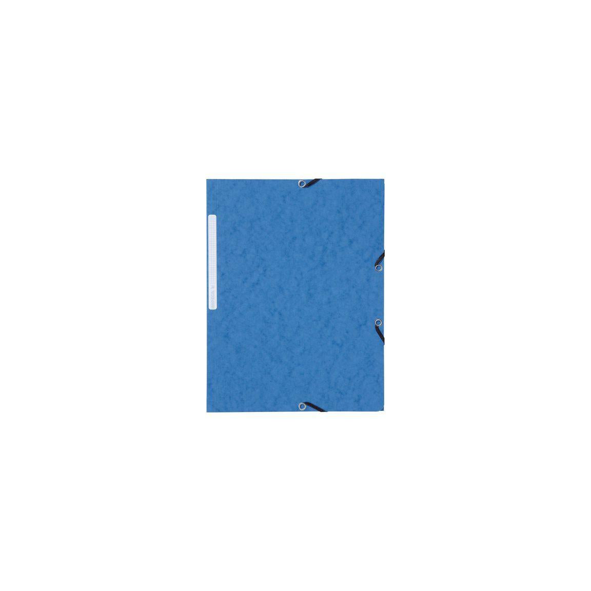 Rubber band folder LYRECO A4 3-cl blue 10/pc