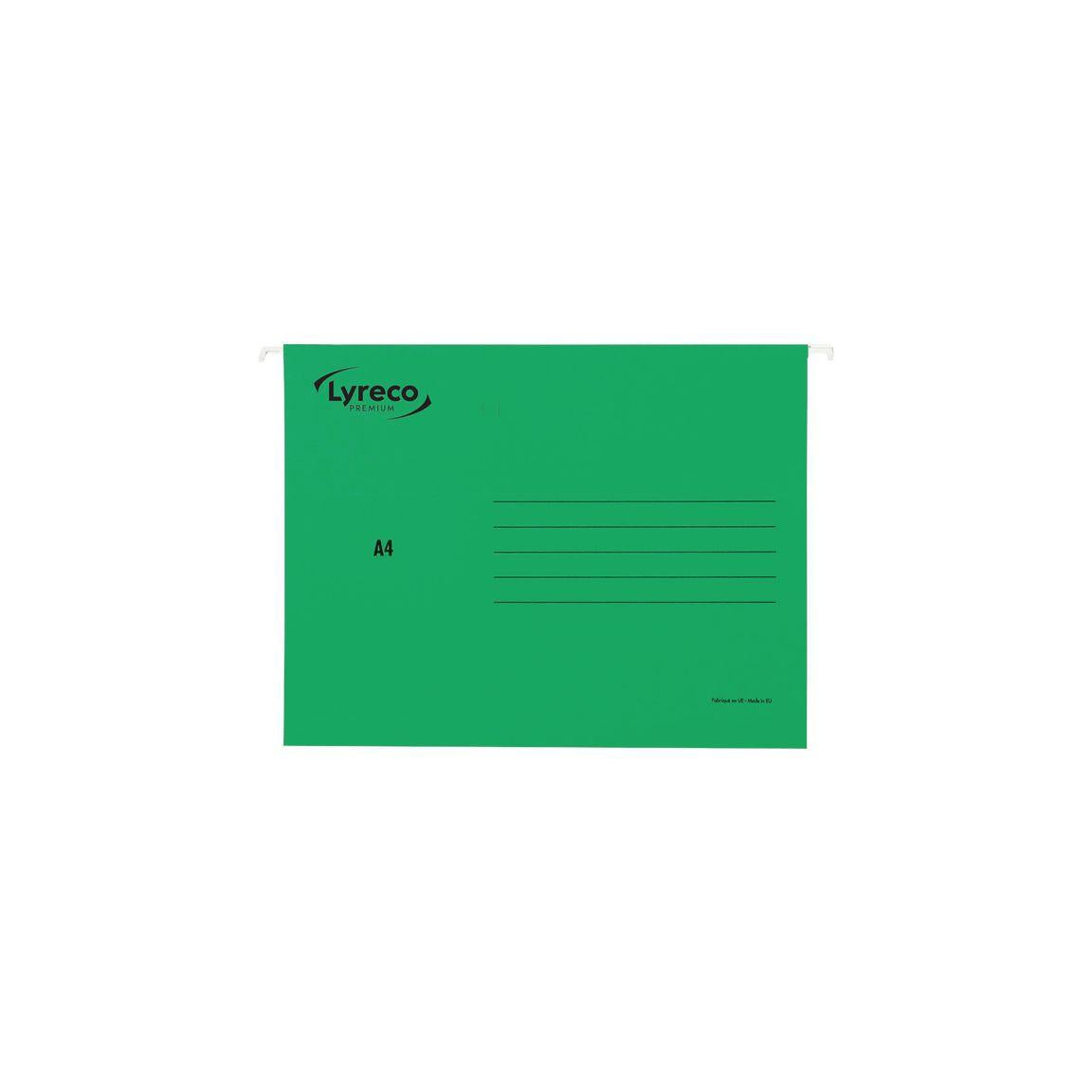 Suspension file LYRECO premium A4 green 25/pack