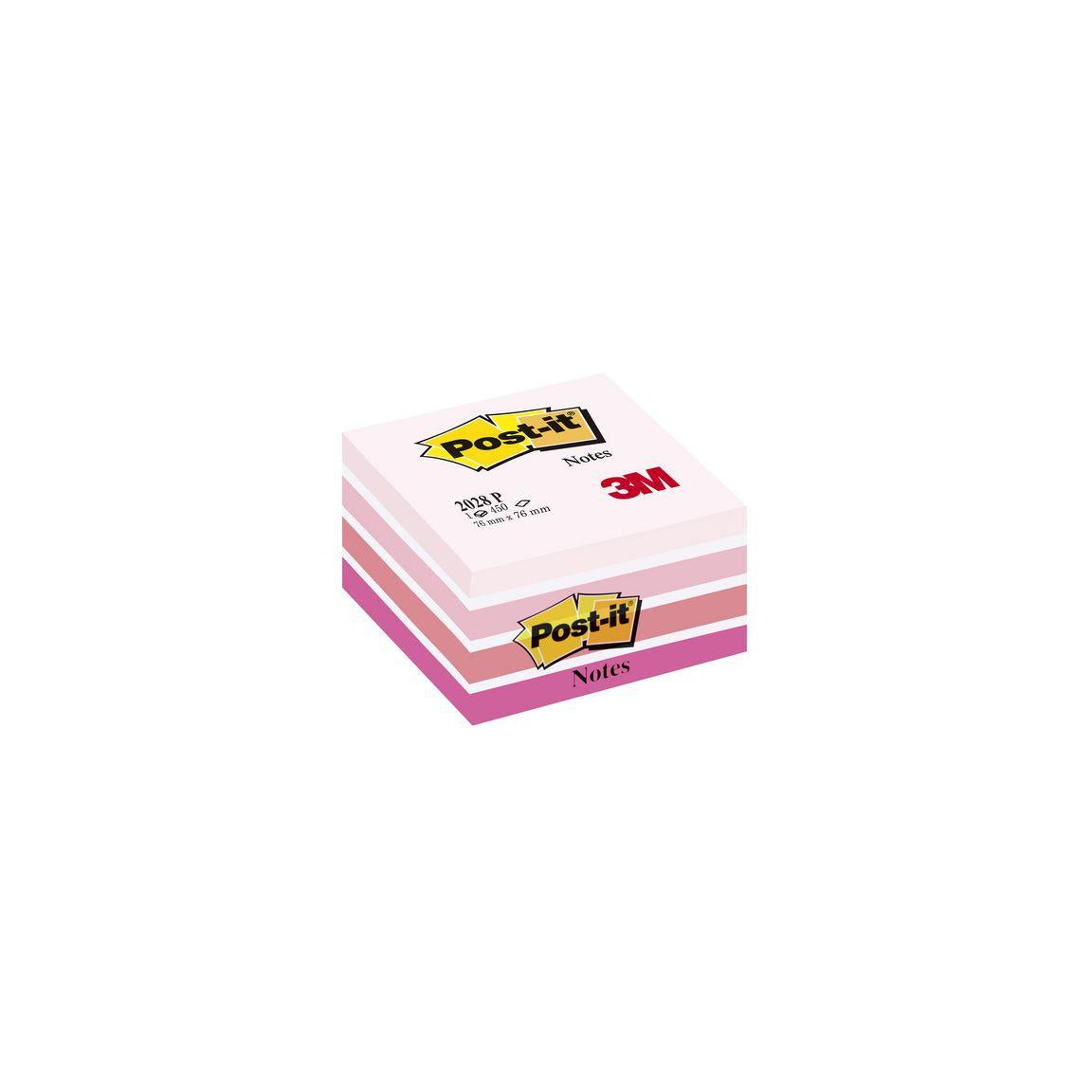 Notes POST-IT cube 76x76mm pink/white