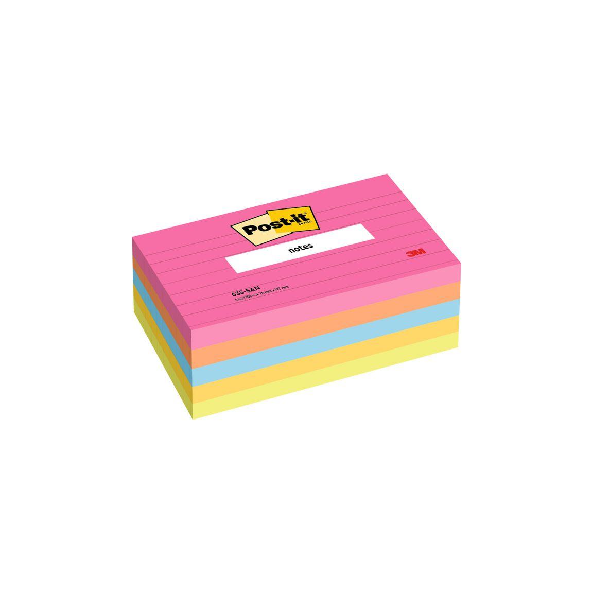 Notes POST-IT ruled 76x127mm neon