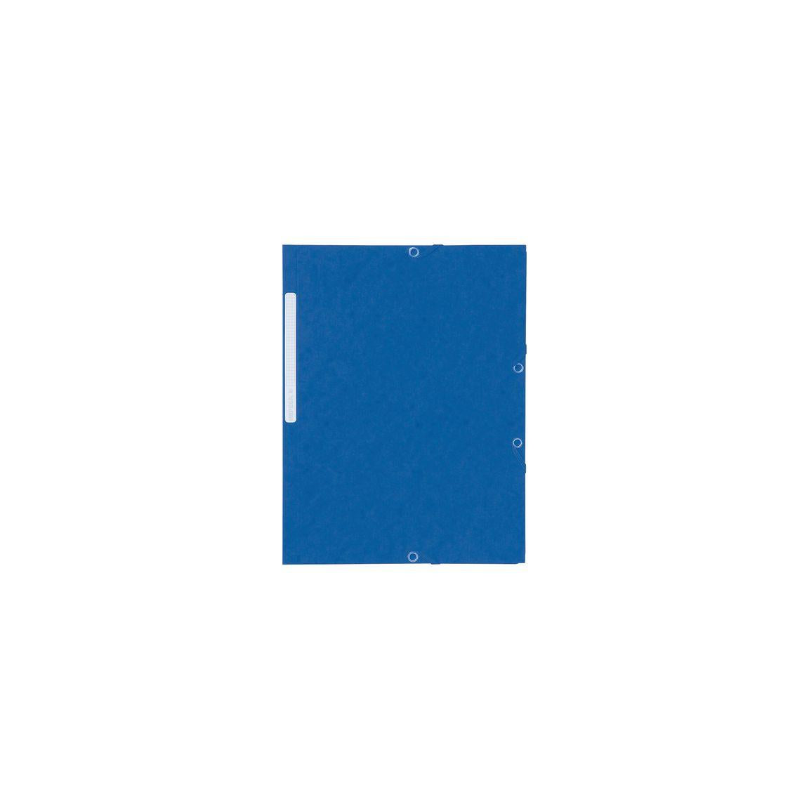 Rubber band folder LYRECO map A4 blue 10/pack
