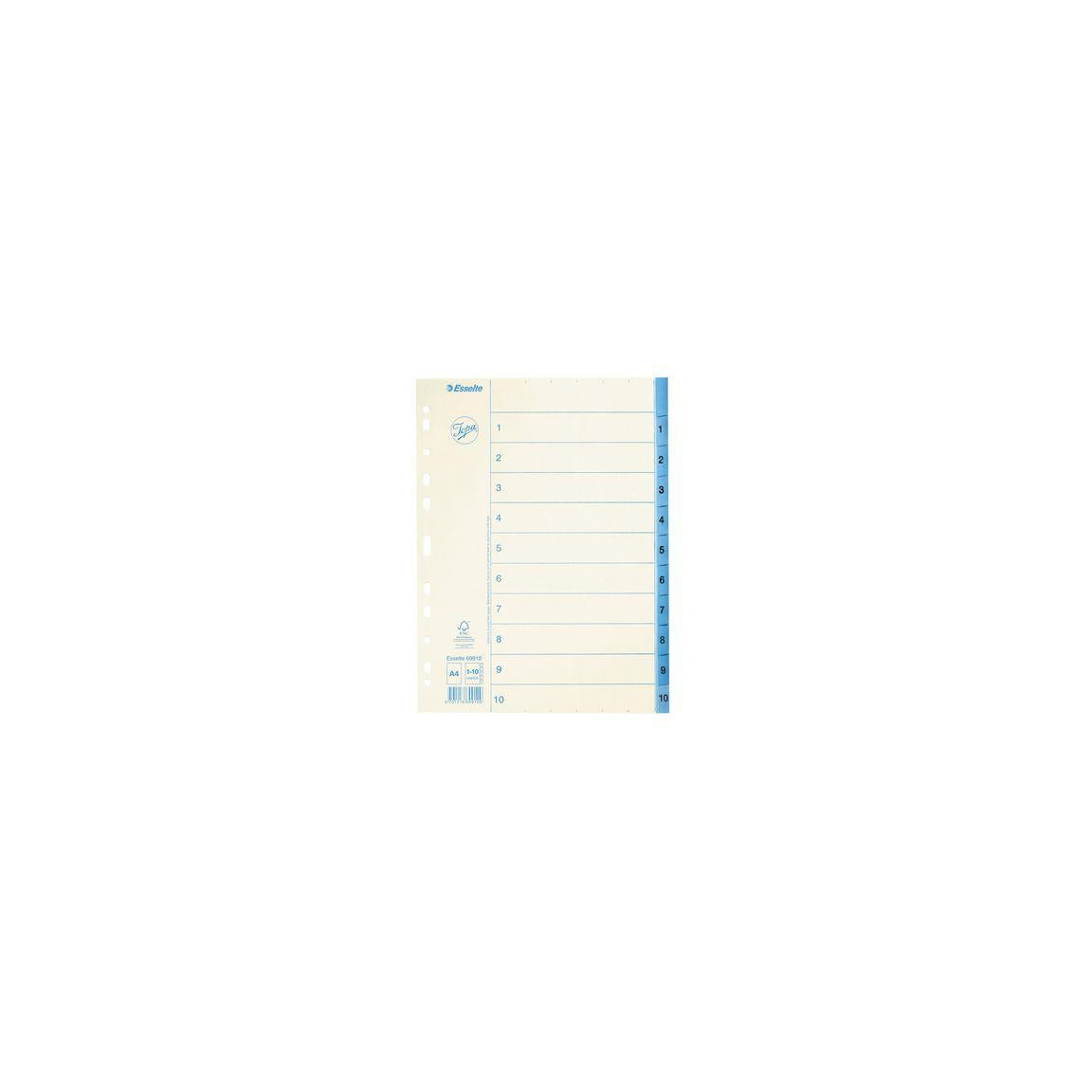 Card index JOPA A4 1-10 white/blue