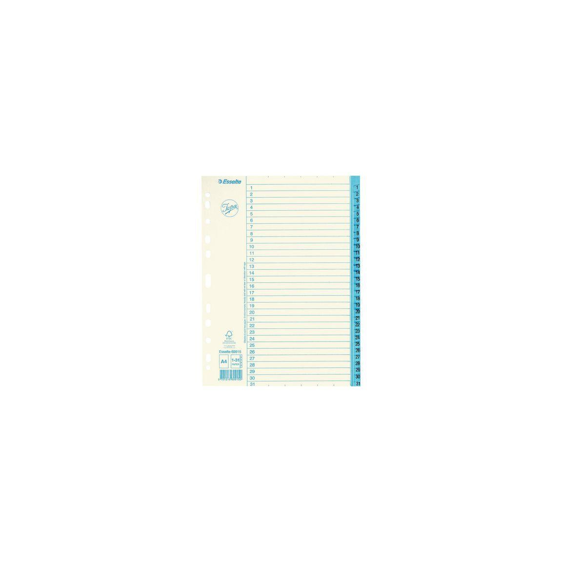 Cardboard index JOPA A4 1-31 white/blue