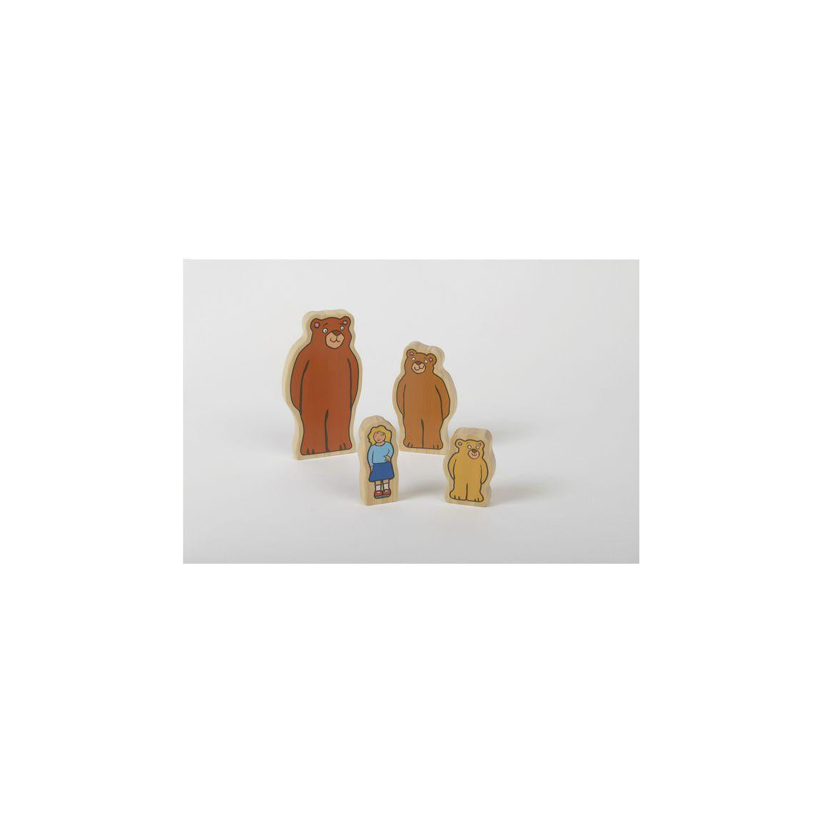Wooden fairy tale figures Gold cap 4/pc