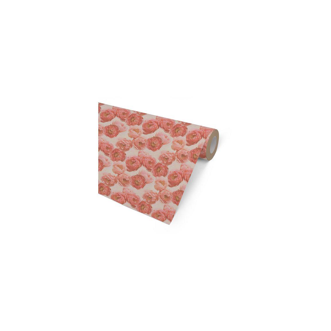 Gift wrap 57cmx154m kraft Peony