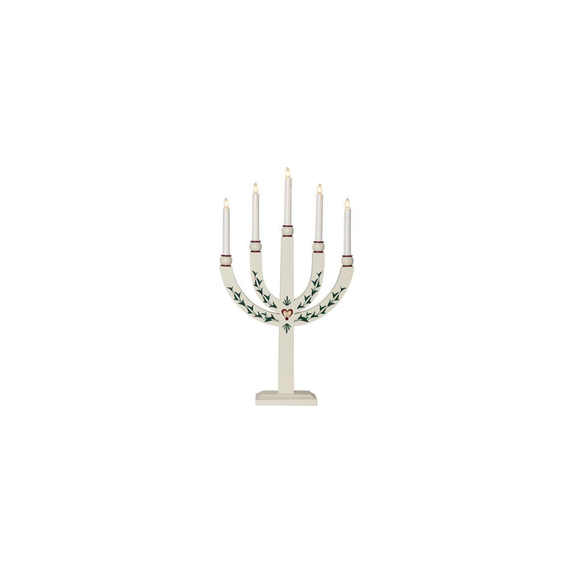 Electric candle holder 5 candles 35x61cm wood white