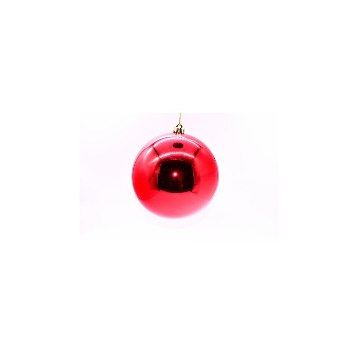 Decoration Christmas bauble shiny 25cm red