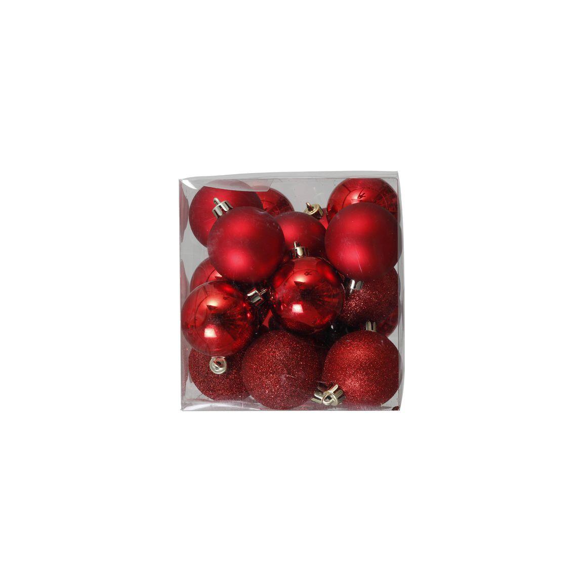 Decoration Christmas baubles 6cm 20/pack red