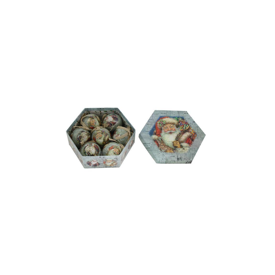 Decoration Christmas baubles old 7cm 7/pack
