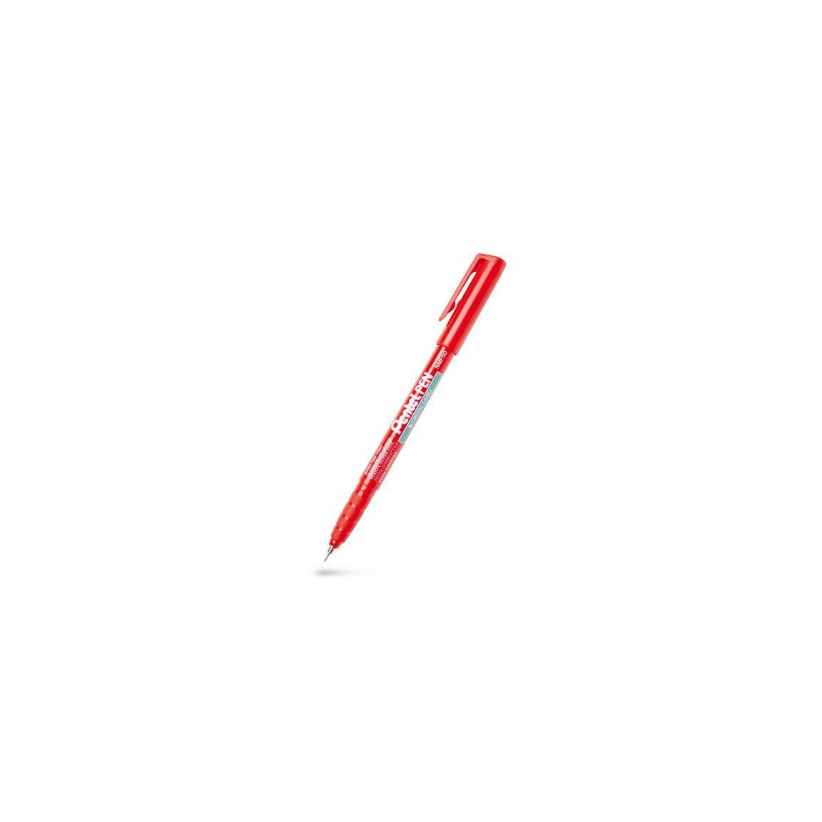 Marking pen PENTEL perm super fine 0,6 red