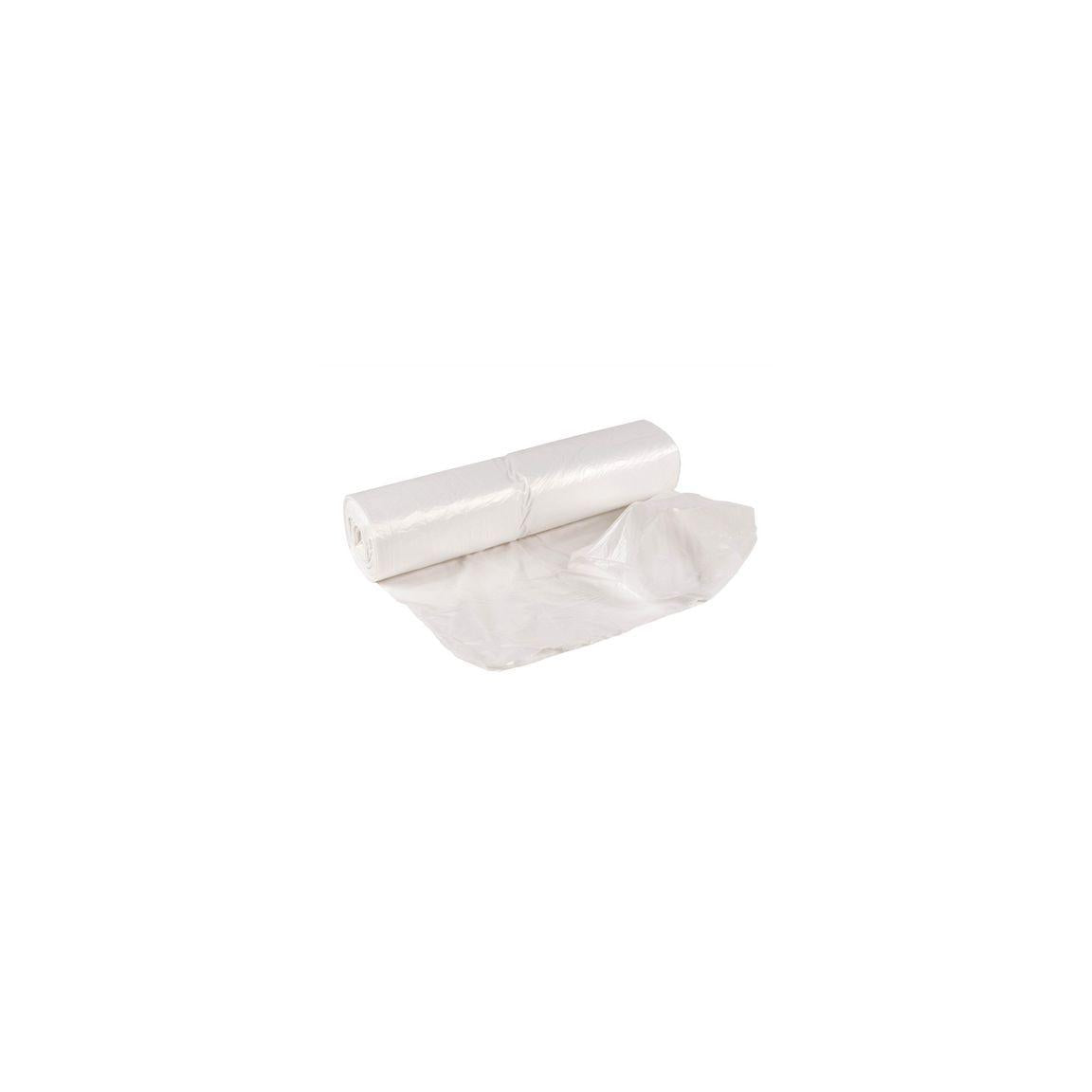 Wastepaper basket bag HDPE 30L 8my white 100/rl